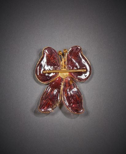 GRIPOIX

Broche papillon en métal doré et...