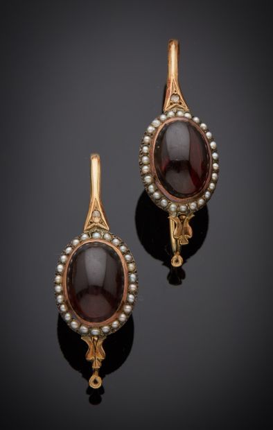 Paire de boucles d'oreilles en or jaune 750...