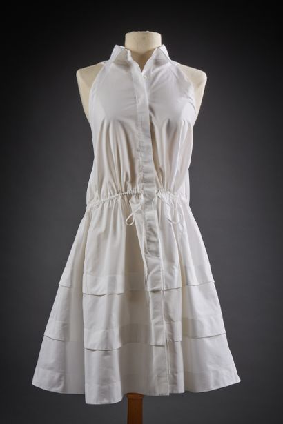 ALAÏA

Robe sans manches en coton blanc,...