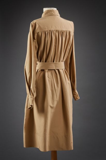 CELINE

Robe chemise en coton et soie sable,...