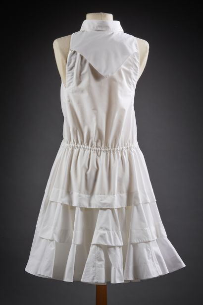 ALAÏA

Robe sans manches en coton blanc,...