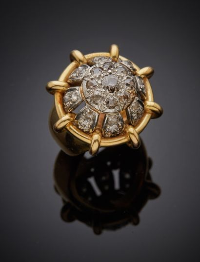 Bague en or 750 millièmes et platine 850...