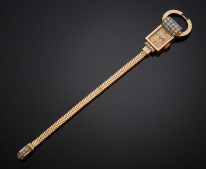 Montre bracelet de dame en or jaune 750 millièmes,...