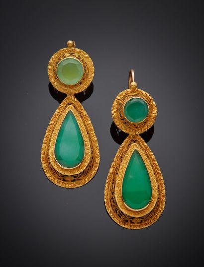 Paire de boucles d'oreilles en or jaune 750...