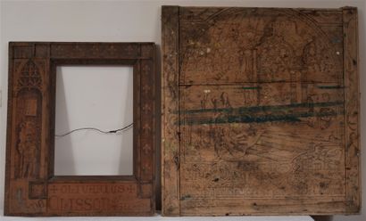 Un cadre et un panneau en bois pyrogravé

63,5...