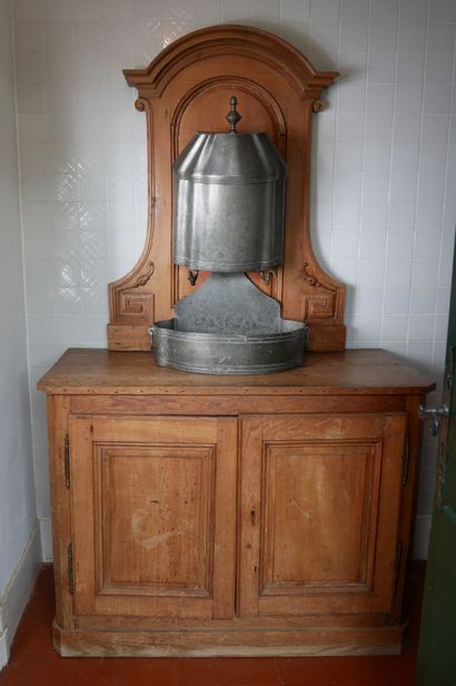Meuble de toilette en bois naturel à deux...