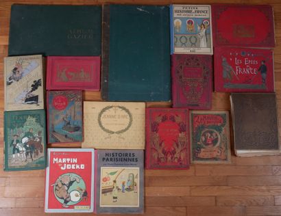 Lot de livres en percaline et divers