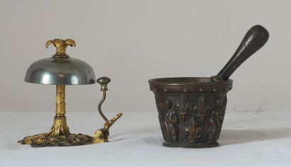 Lot :

- Sonnette de table en bronze

H :...