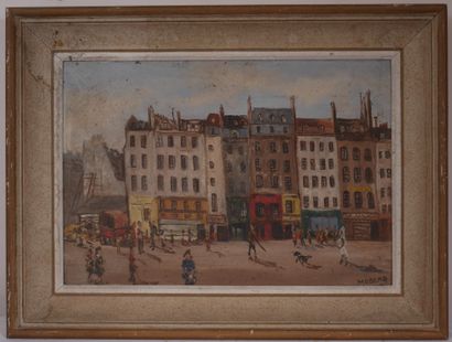 MOBERG

Rue animée

Huile sur panneau signée...