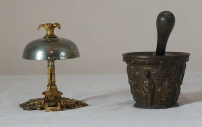 Lot :

- Sonnette de table en bronze

H :...