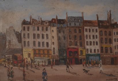 MOBERG

Rue animée

Huile sur panneau signée...