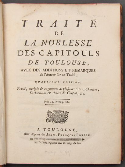 Lot :

- LANGUEDOC

Treaty of the nobility...
