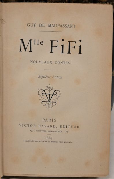 MAUPASSANT. 

Bradel percaline, title page....