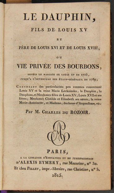du ROZOIR Charles

The Dauphin son of Louis...