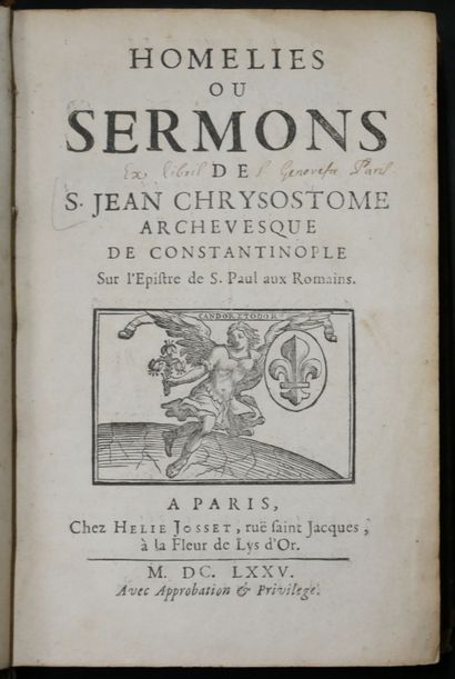 Homélies ou sermons de Jean Chrysostome.

Hélie...