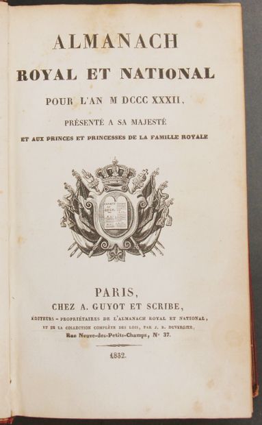 Lot: 

- Almanach royal 1787,

Paris, Veuve...