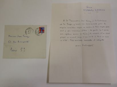 Jean DUBUFFET.

Autograph letter to Jean...