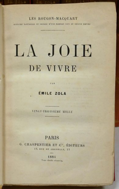 ÉMILE ZOLA.

La débacle. Paris, Bibliothèque-Charpentier,...