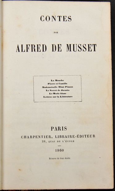 by MUSSET Alfred

Tales

Ed. Charpentier,...