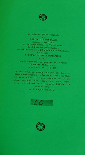 Boris VIAN.

The snack of the generals. Illustrations...