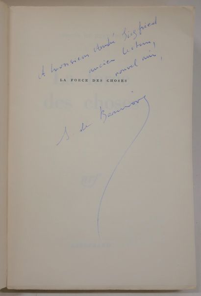 GALLIMARD. Blanche.

SIMONE DE BEAUVOIR....