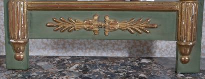 Trumeau in green lacquered wood with half-columns...