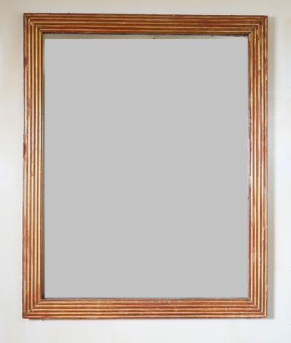 Rectangular gilded wood mirror with canals...