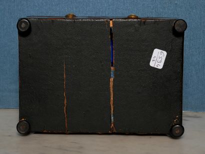 Perfume and jewelry box in veneer with brass,...