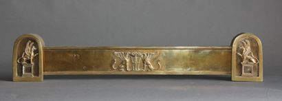 Bronze and brass mantel bar, Empire styl...