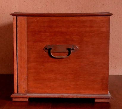Natural wood silver chest with two handles...