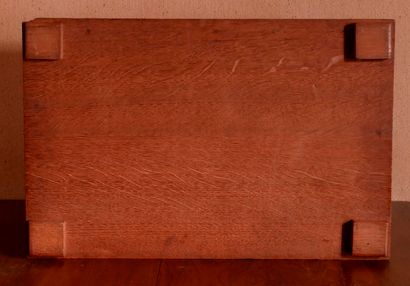 Natural wood silver chest with two handles...