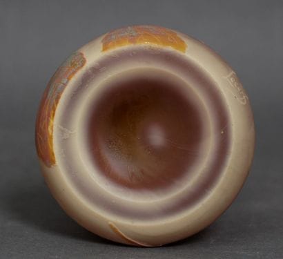LECERF

Opaque glass ovoid vase with a wide...