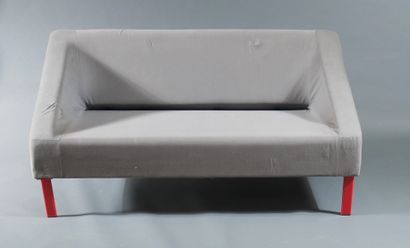 *Sofa and heater in fabrics with red lacquered...