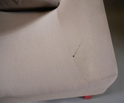*Sofa and heater in fabrics with red lacquered...