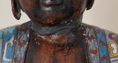 Seated Buddha in cloisonné metal, China

H...