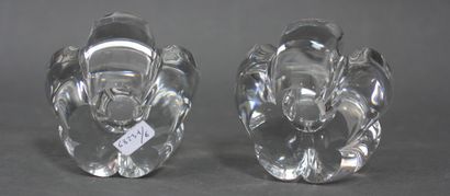 *DAUM France

Pair of crystal candlesticks...