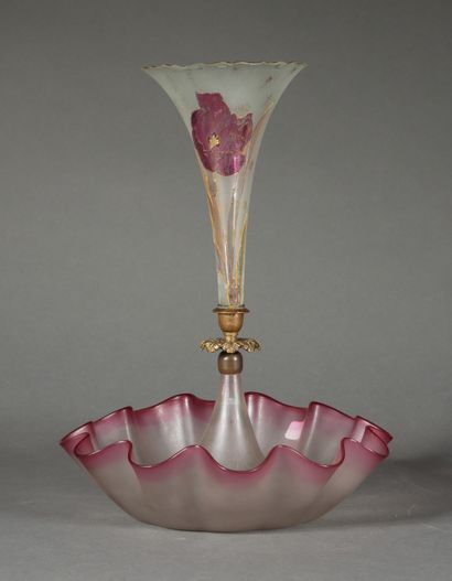 *Tulipière out of transparent glass, slightly...