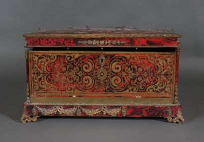 Wooden writing case with Boulle marquetry,...