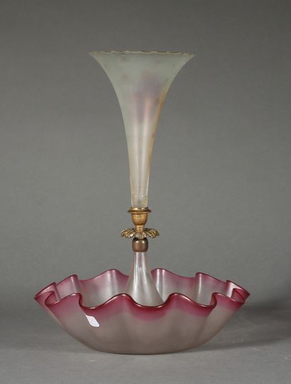 *Tulipière out of transparent glass, slightly...