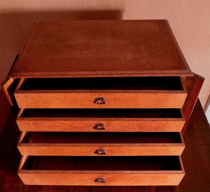 Natural wood silver chest with two handles...