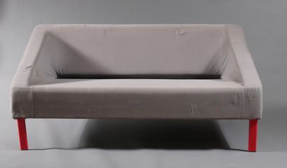 *Sofa and heater in fabrics with red lacquered...