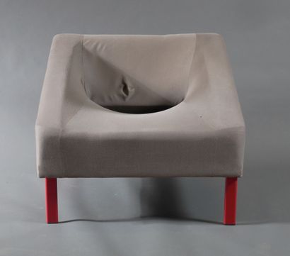 *Sofa and heater in fabrics with red lacquered...