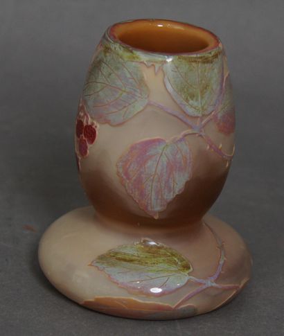 LECERF

Opaque glass ovoid vase with a wide...