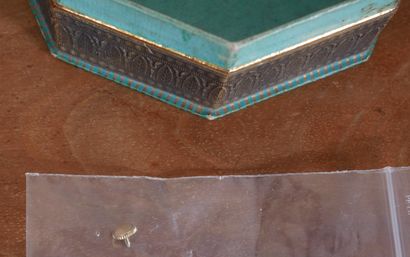 Octagonal cardboard box decorated with a...
