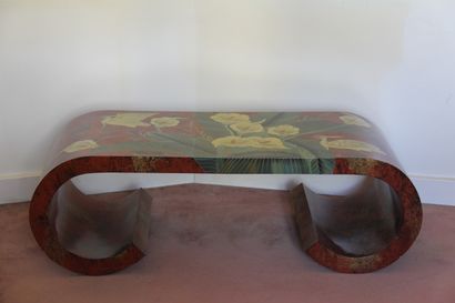 Coffee table with lacquered decoration of...