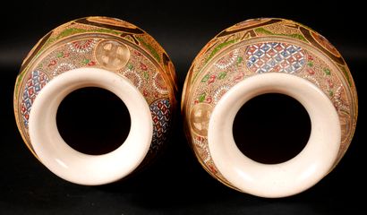 *Lot of modern Satsuma earthenware:

- Pair...
