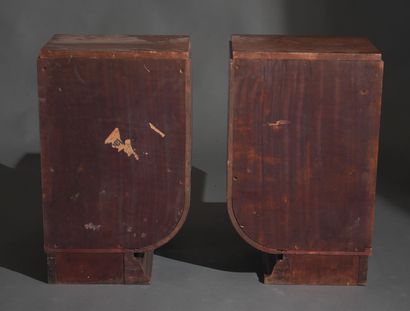 Pair of natural wood bedside tables with...