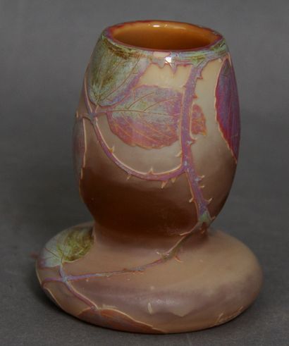 LECERF

Opaque glass ovoid vase with a wide...