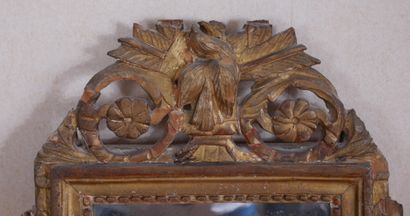 Small rectangular mirror in gilded wood with...