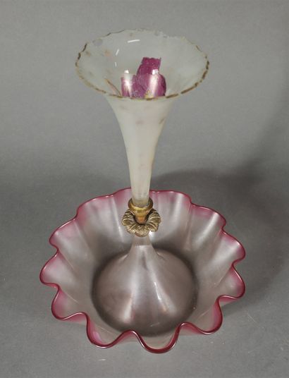 *Tulipière out of transparent glass, slightly...